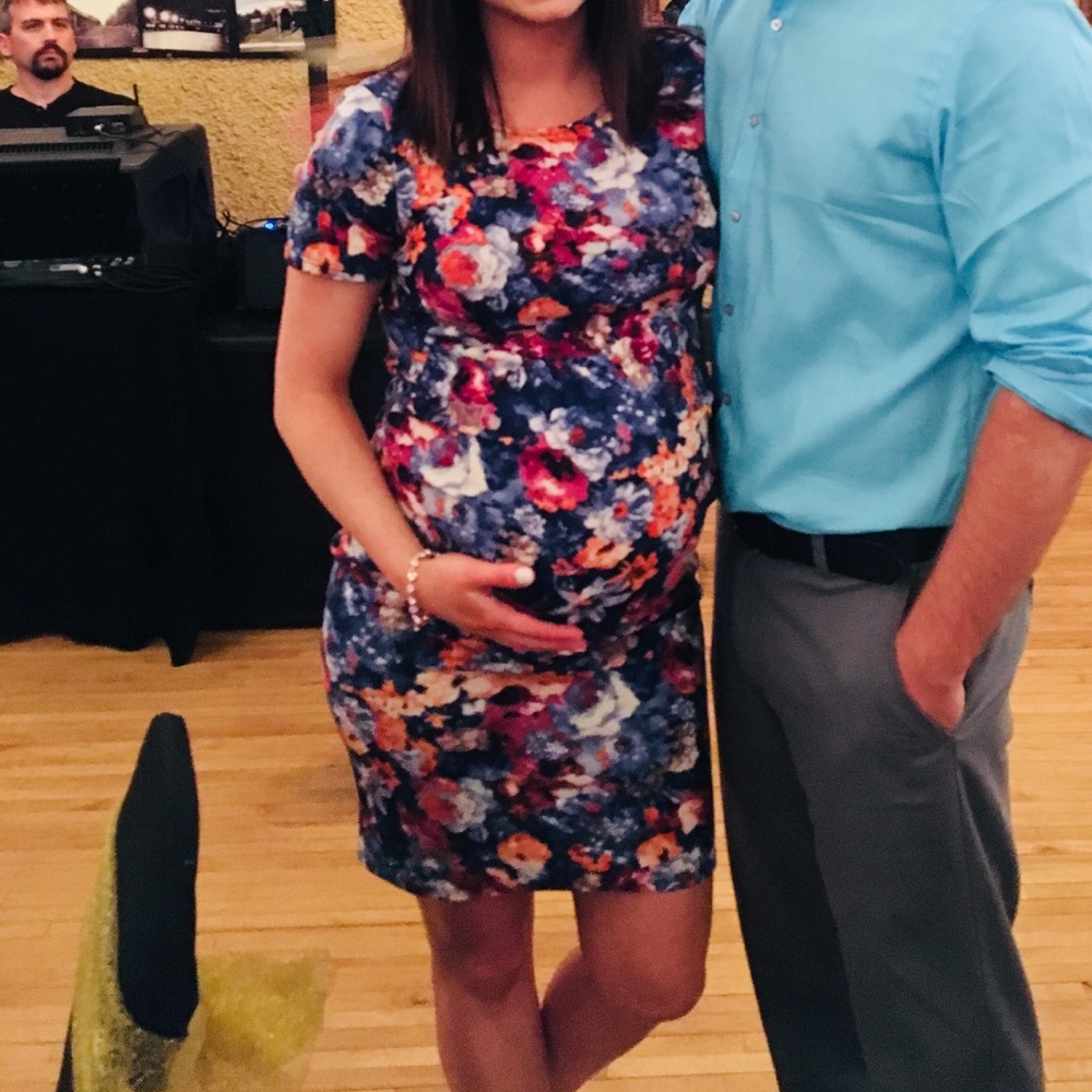 Pinkblush Floral Fitted Maternity Dress